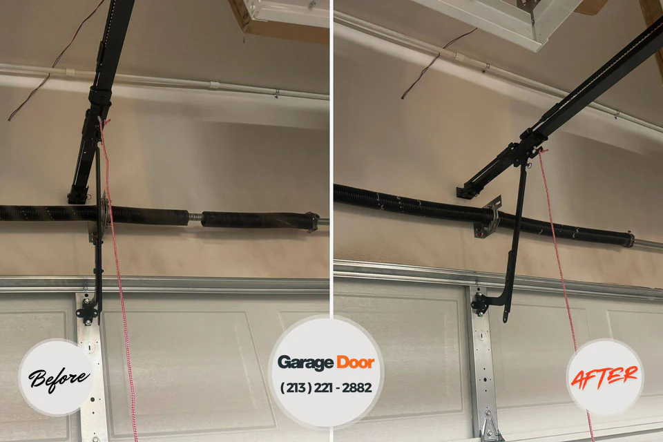 Before and after: garage door repair Ridge Manor, FL